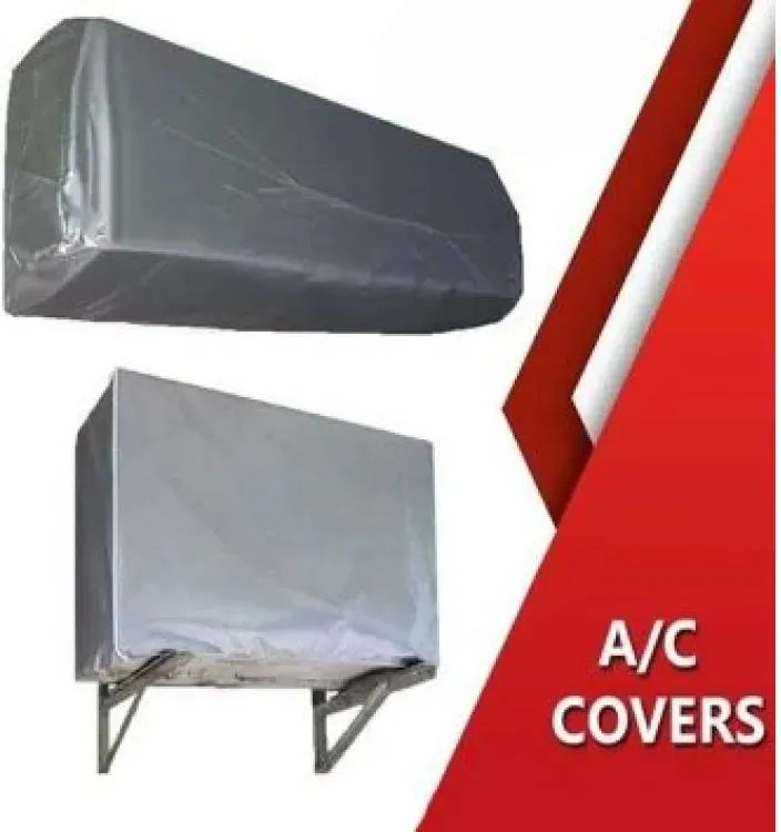 Grey waterproof AC cover for 1.5 ton indoor and outdoor units.