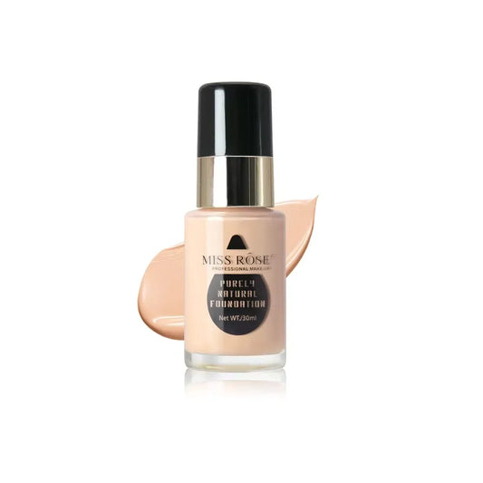 Miss Rose purely natural liquid foundation in shade F2 with lightweight flawless coverage for all skin types.