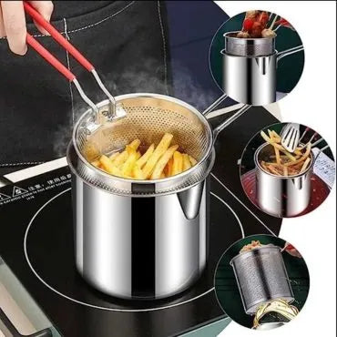 buy yun healthy frying, oil-saving, easy clean, multi-purpose,stainless steel kadai deep fryer pot, oil strainer fryer in lowest  price in Pakistan