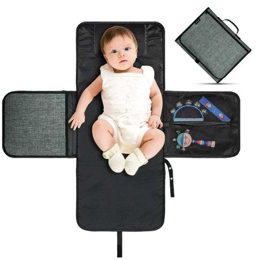 Baby Diaper Changing Mat 2 Pockets For Wipes And Pampers Waterproof Foldable Washable Sheet Portable Diaper Changing Pad – Each - awanix.pk