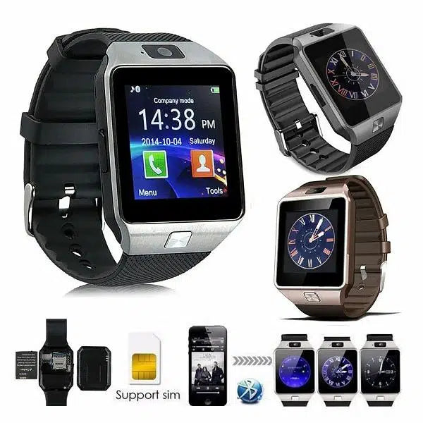 Dz09 Bluetooth Smartwatch,touchscreen Wrist Smart Phone Watch Sports Fitness Tracker With Sim Sd Card Slot Camera (black) - awanix.pk