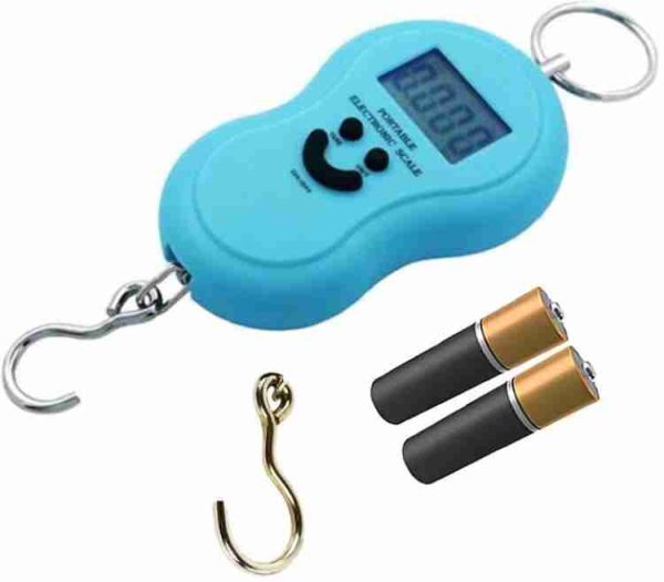 Imported Portable Electronic Digital Hand Hanging Hook Scale | Luggage Bag, Kitchen, Fishing Pocket Scale (random Color) - awanix.pk