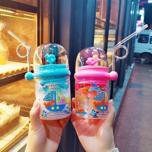 Baby Water Bottle Cartoon Whale Children Cup - awanix.pk