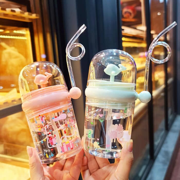 Baby Water Bottle Cartoon Whale Children Cup - awanix.pk