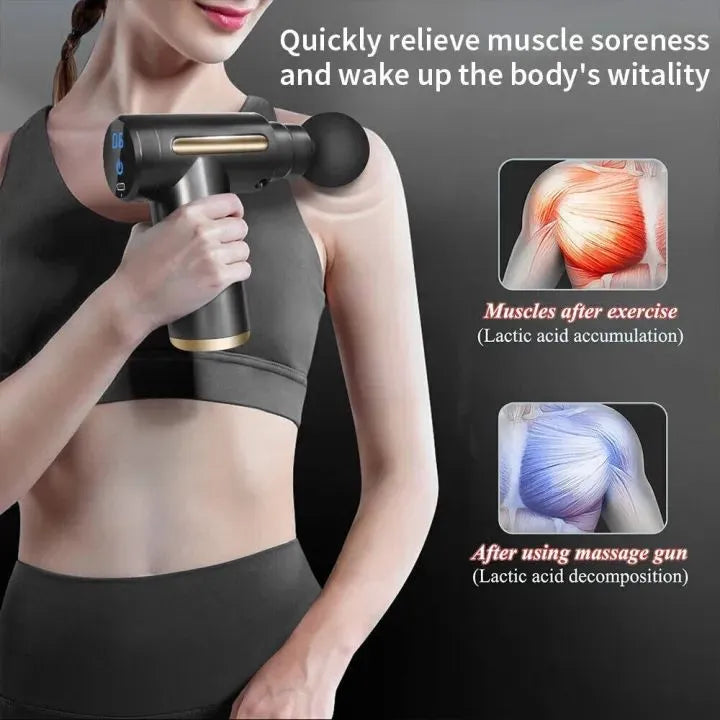 Professional Deep Tissue Massage Gun High Torque Muscle Relaxer Portable Ergonomic Design Ultra Compact Fashionable Perfect for Back Neck Day Gift Relieves Body Fatigue Improves Skin Smoothness