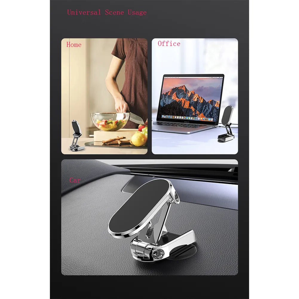 Folding Car Mobile Phone Bracket Base Strong Magnetic Suction 360 Degree Rotating Adjustable Height Air Outlet Navigation Holder - awanix.pk