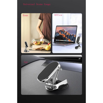 Folding Car Mobile Phone Bracket Base Strong Magnetic Suction 360 Degree Rotating Adjustable Height Air Outlet Navigation Holder - awanix.pk