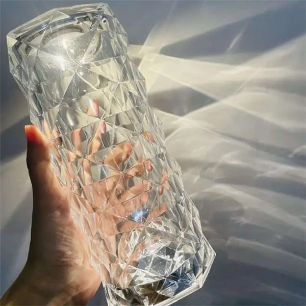 16 Colors Diamond Rose Crystal Touch Lamp Bedside Acrylic Usb Rechargeable Table Lamp - awanix.pk