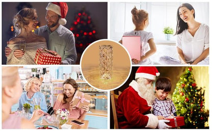 16 Colors Diamond Rose Crystal Touch Lamp Bedside Acrylic Usb Rechargeable Table Lamp - awanix.pk