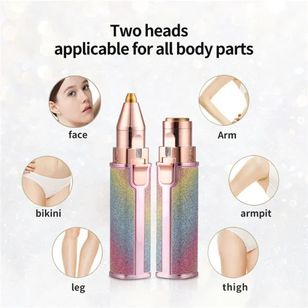 2-in-1 Electric Eyebrow Trimmer & Facial Hair Remover - awanix.pk