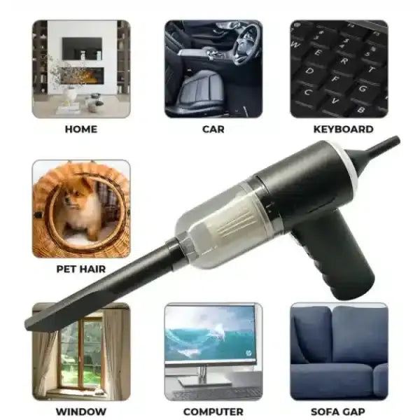3 In 1 Portable Mini Vacuum Cleaner Duster Blower Air Pump Wireless Handheld Clean Microscopic Dust Like Car, Home,computer, Laptop, Flower, Mirror Vehicle Interior Cleaner - awanix.pk