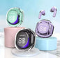 Air 39 transparent wireless earbuds with LED display charging case featuring Bluetooth 5.3, 24-hour battery life, and IPX5 waterproof rating for music and calls.