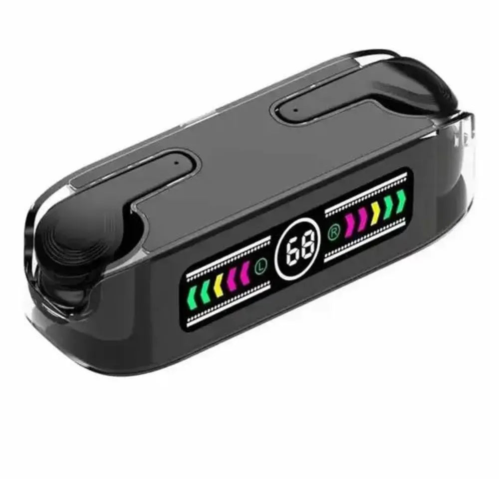 Best Max M12BT wireless Bluetooth 5.3 earbuds with charging case featuring Hi-Fi stereo sound, noise cancellation, and 30-hour battery life for music, gaming, and calls.
