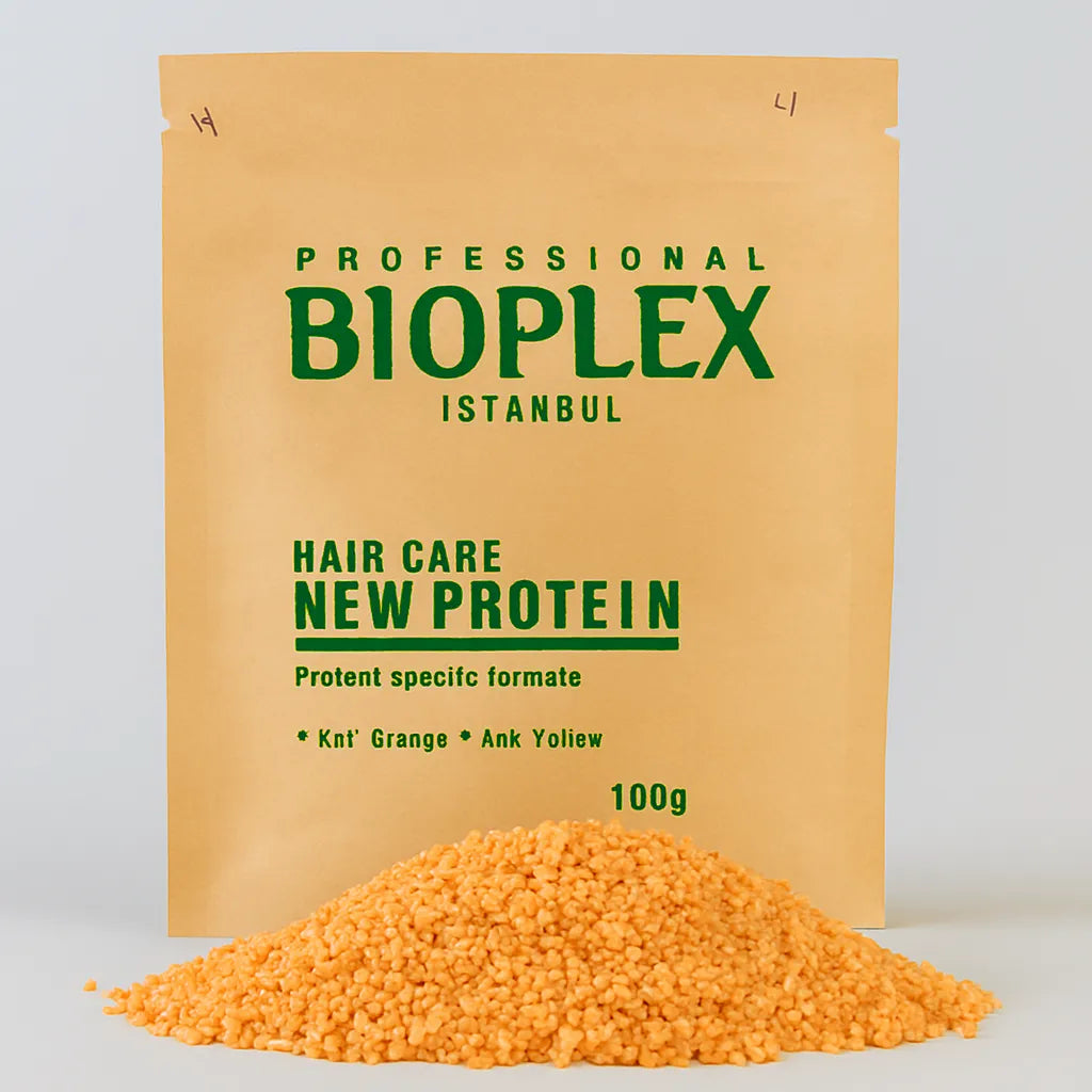 Bioplex hair protein treatment with protein balls for bleached and colored hair repair and nourishment.