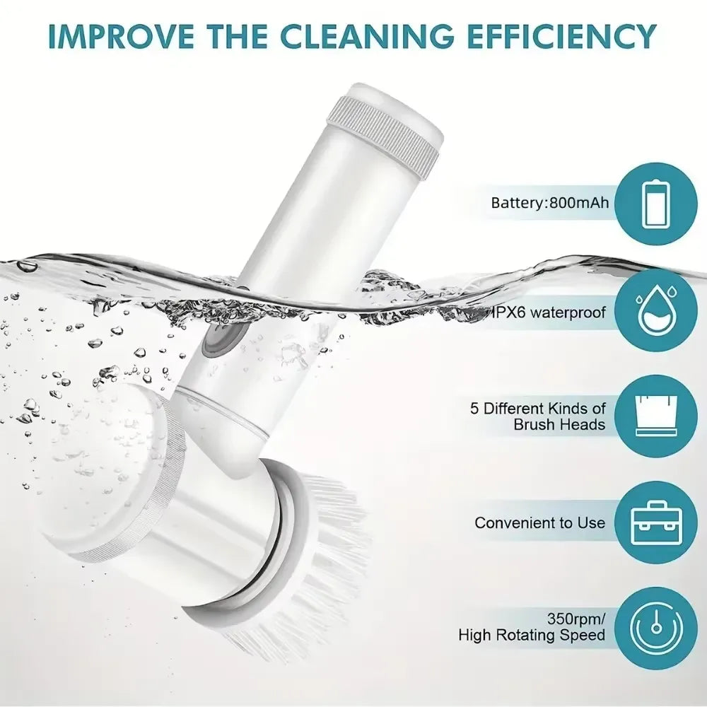 Magic Brush Wireless Battery Cleaning Brush Bathtub Tile Professional Cleaning Brush Rechargeable - awanix.pk
