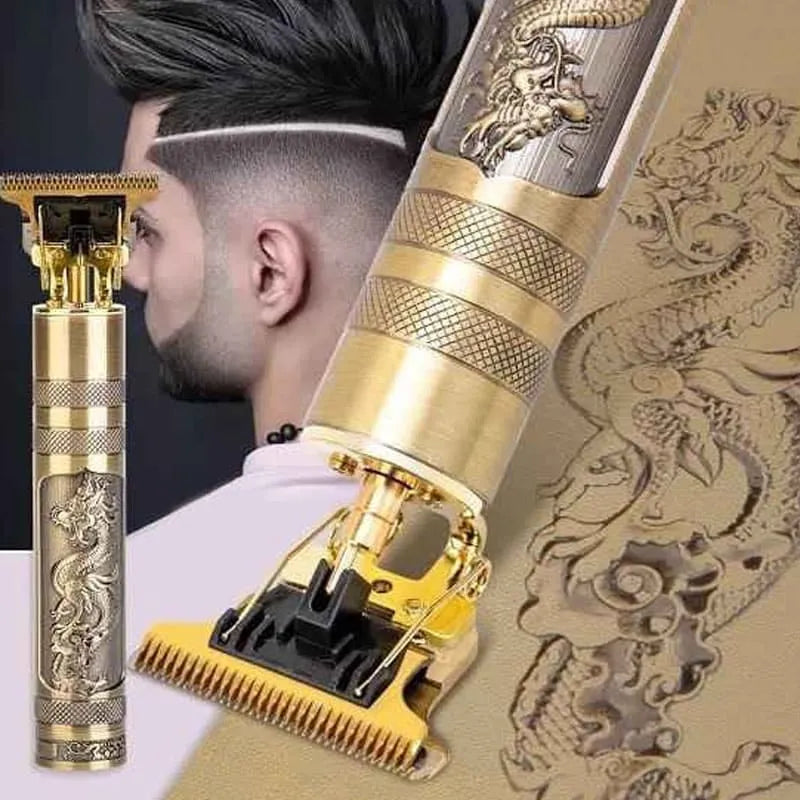 Vintage T9 dragon style metal hair and beard trimmer with titanium blades.