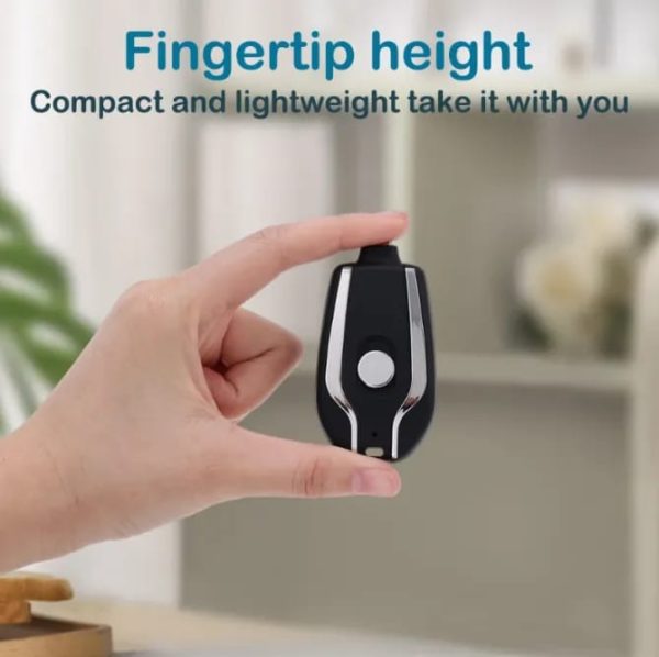 Ultra-Compact 1500mAh Keychain Emergency Charger with Fast Type-C Charging and Backup Power Bank for Android and Lightning Devices - awanix.pk