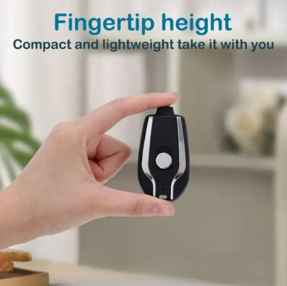 Ultra-Compact 1500mAh Keychain Emergency Charger with Fast Type-C Charging and Backup Power Bank for Android and Lightning Devices - awanix.pk
