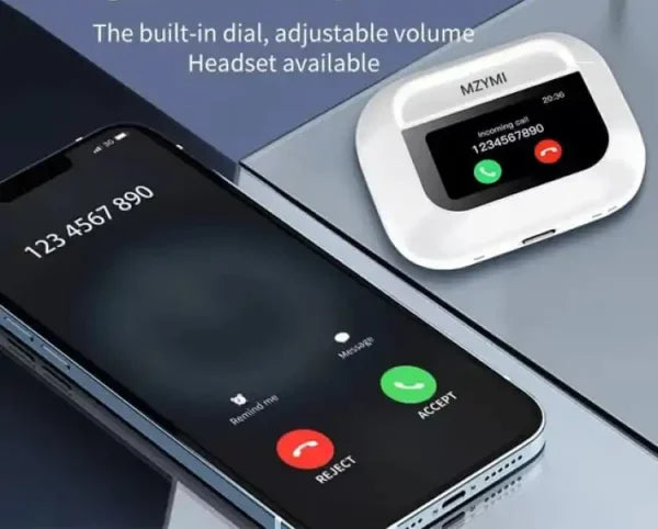 Slide 0 Slide 1 Slide 2 Slide 3 Slide 4 Slide 5 Airpods Pro With Digital Display – Anc And Transparency- Touch Volume Control – Digital Screen – Smooth Display Earphone - awanix.pk