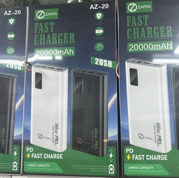 Az-20 66w 200000 Ah Digital Display Power Bank Ultra Fast Charging Portable Power Bank - awanix.pk