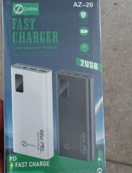 Az-20 66w 200000 Ah Digital Display Power Bank Ultra Fast Charging Portable Power Bank - awanix.pk