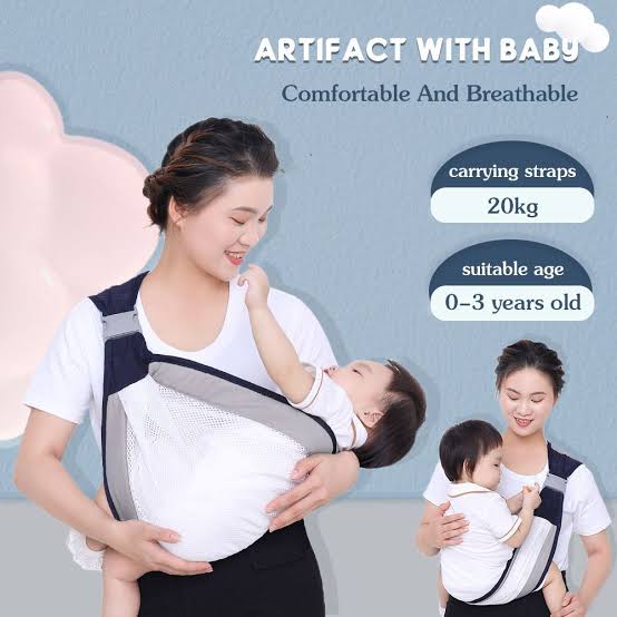 Baby Carrier, Ergonomic Baby Strap One Shoulder Labor-saving Polyester Baby Half Wrapped Sling (random Color) - awanix.pk