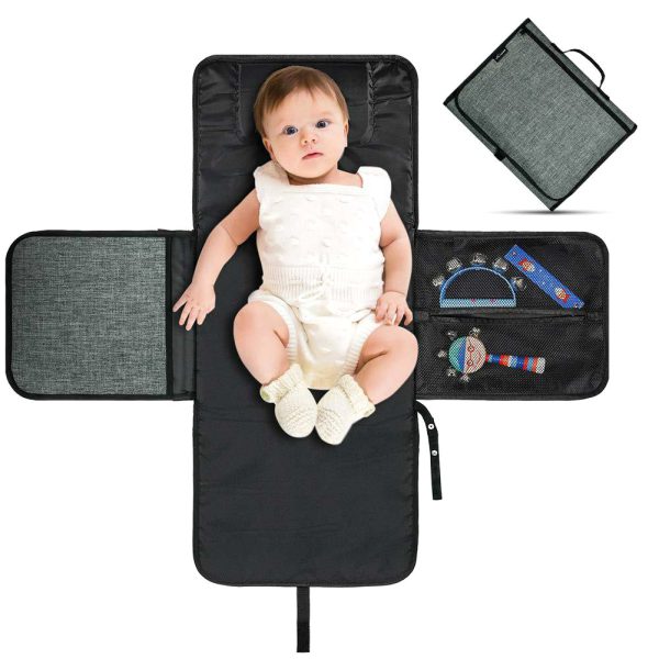 Baby Diaper Changing Mat 2 Pockets For Wipes And Pampers Waterproof Foldable Washable Sheet Portable Diaper Changing Pad – Each - awanix.pk