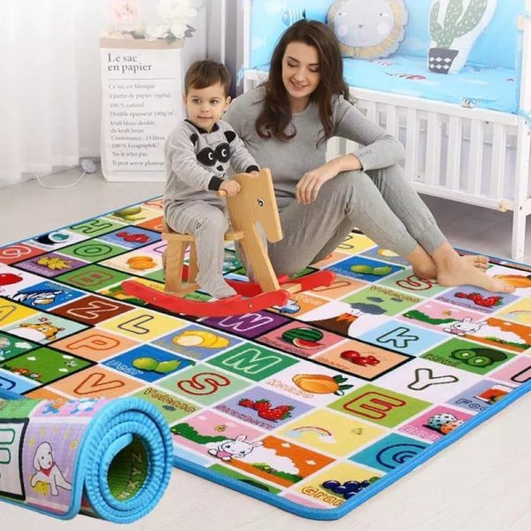 Crawling Mat For Baby Floor Play Mat Double-sided Baby Playmat foam Reversible Waterproof Game Mat For Infants Toddlers Kids (random Color) (random Design) - awanix.pk