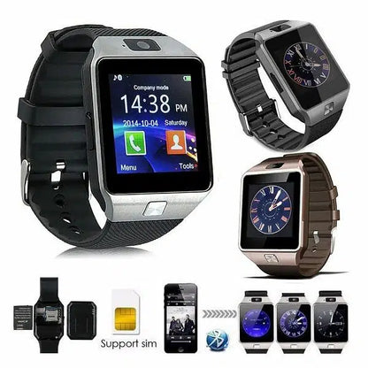 Dz09 Bluetooth Smartwatch,touchscreen Wrist Smart Phone Watch Sports Fitness Tracker With Sim Sd Card Slot Camera (black) - awanix.pk