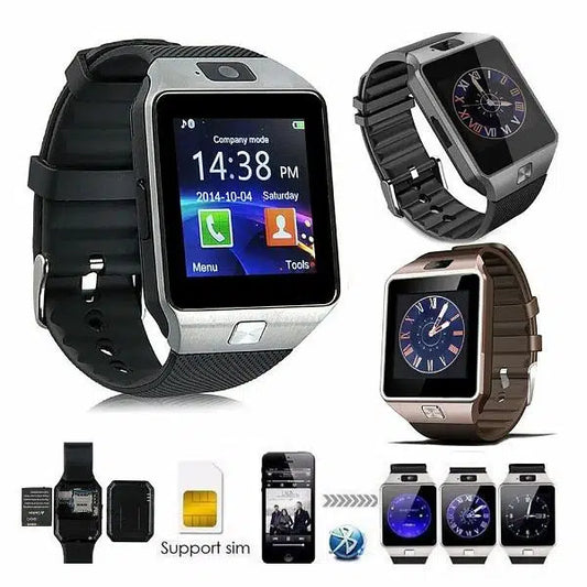 Dz09 Bluetooth Smartwatch,touchscreen Wrist Smart Phone Watch Sports Fitness Tracker With Sim Sd Card Slot Camera (black) - awanix.pk