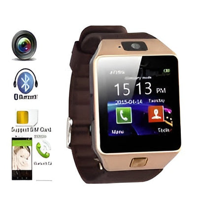 Dz09 Bluetooth Smartwatch,touchscreen Wrist Smart Phone Watch Sports Fitness Tracker With Sim Sd Card Slot Camera (black) - awanix.pk