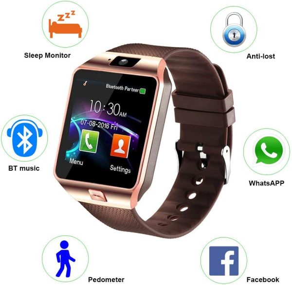 Dz09 Bluetooth Smartwatch,touchscreen Wrist Smart Phone Watch Sports Fitness Tracker With Sim Sd Card Slot Camera (black) - awanix.pk