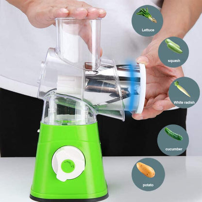 Manual Vegetable Cutter Slicer ,Drum Cutter,Multifunctional Round Slicer Gadget - awanix.pk