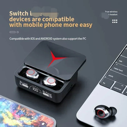 M90 Pro Earbuds TWS Earbuds 5.3 LED Light Wireless Earphone Gaming Earphones - awanix.pk