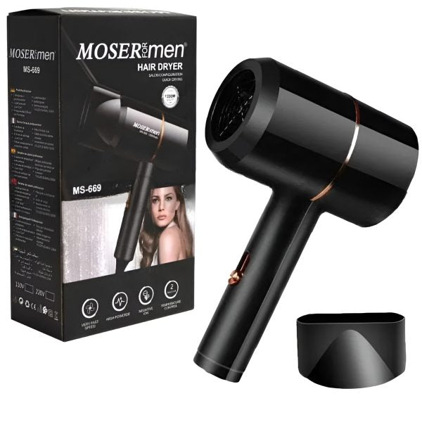 Mosermen 1200w Hair Dryer | Fast Drying, Stylish Design For Men And Women Hot And Cold Ms-669 - awanix.pk