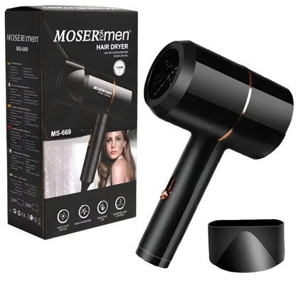 Mosermen 1200w Hair Dryer | Fast Drying, Stylish Design For Men And Women Hot And Cold Ms-669 - awanix.pk