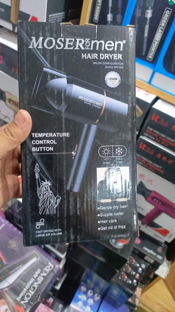 Mosermen 1200w Hair Dryer | Fast Drying, Stylish Design For Men And Women Hot And Cold Ms-669 - awanix.pk