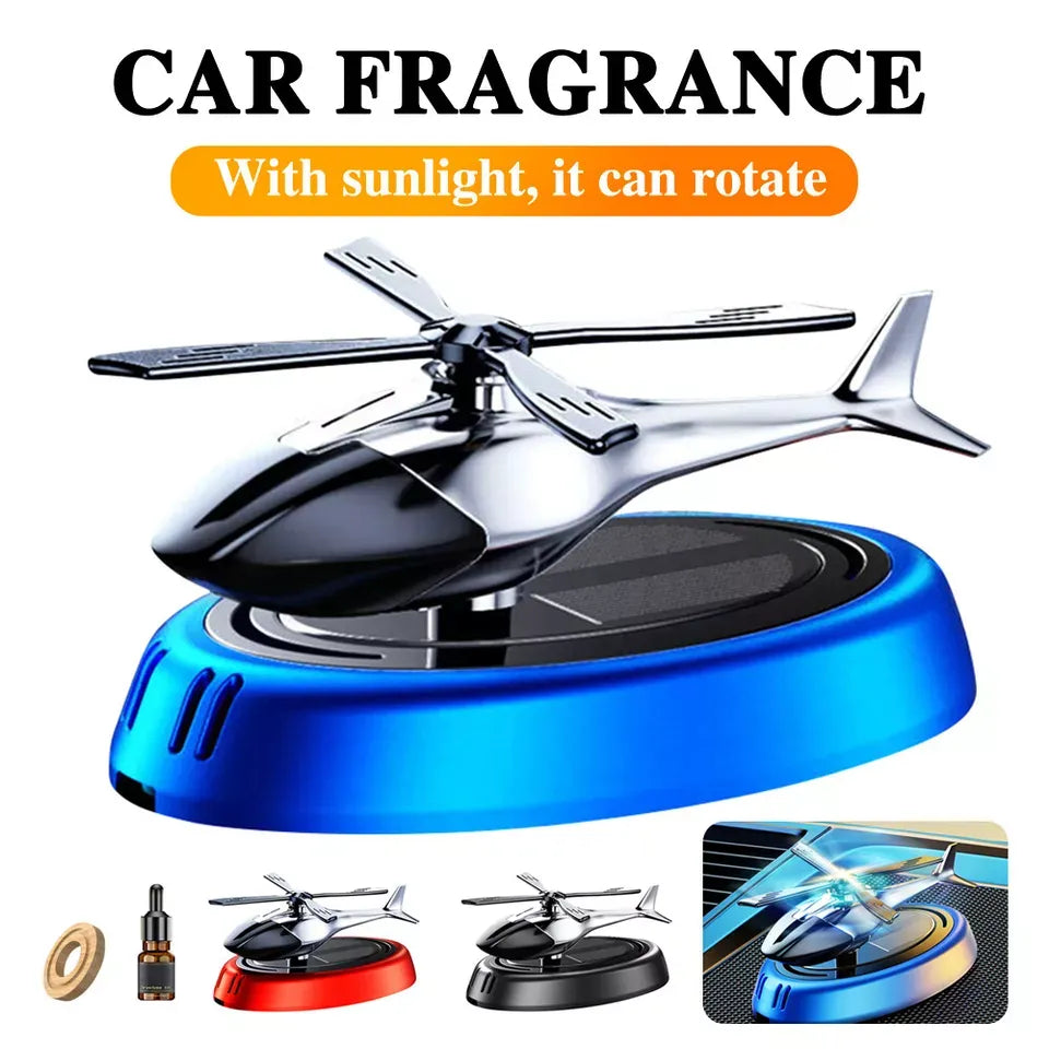 Solar Car Air Freshener | Solar Energy Rotating Helicopter Aroma Diffuser For Car (random Color) - awanix.pk