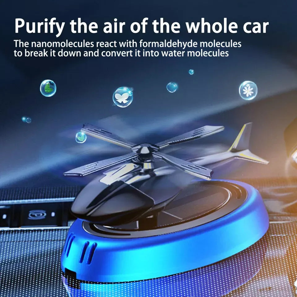 Solar Car Air Freshener | Solar Energy Rotating Helicopter Aroma Diffuser For Car (random Color) - awanix.pk