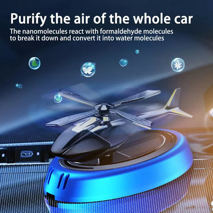 Solar Car Air Freshener | Solar Energy Rotating Helicopter Aroma Diffuser For Car (random Color) - awanix.pk