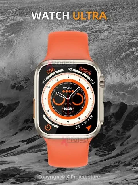 Z66 Ultra Watch 8 Series (45mm) – Premium Bluetooth Calling Smartwatch with Ocean Silicone Strap, 100+ Sports Modes, IP68 Waterproof, Heart Rate/SpO2 Monitor – Best Budget Sport Watch for Men & Women