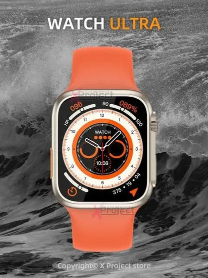 Z66 Ultra Watch 8 Series (45mm) – Premium Bluetooth Calling Smartwatch with Ocean Silicone Strap, 100+ Sports Modes, IP68 Waterproof, Heart Rate/SpO2 Monitor – Best Budget Sport Watch for Men & Women